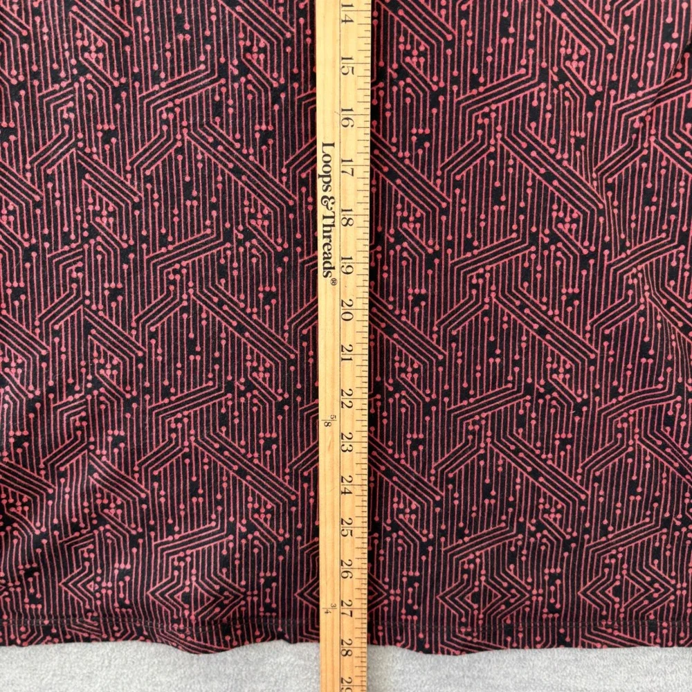 True Religion Buddha Brand Mens XL T-Shirt Black Red Circuit Board Graphic Tee